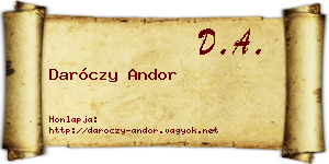 Daróczy Andor névjegykártya
