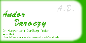 andor daroczy business card