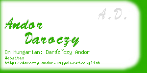 andor daroczy business card